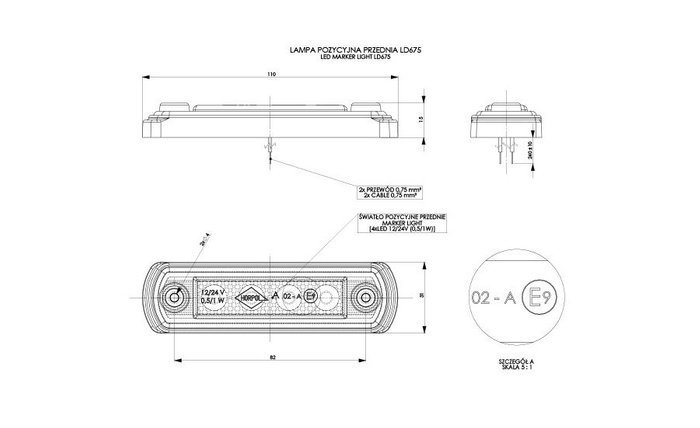 Universali LED markerinė lempa HORPOL LD 675