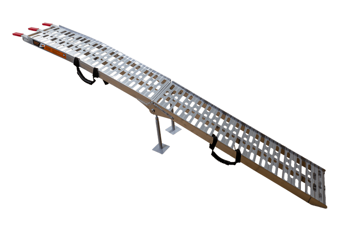 UNITRAILER ALR003 sulankstoma aliumininė rampa priekabai 221 cm 340 kg su diržu ir atrama
