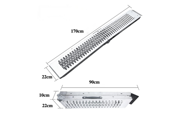 UNITRAILER ALR004 sulankstoma plieninė rampa priekabai 170 cm 227 kg