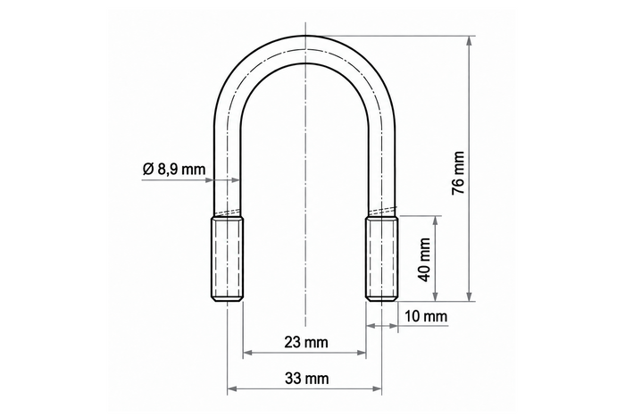 DROMET B tipo ovalus spaustukas M10 23×76 mm
