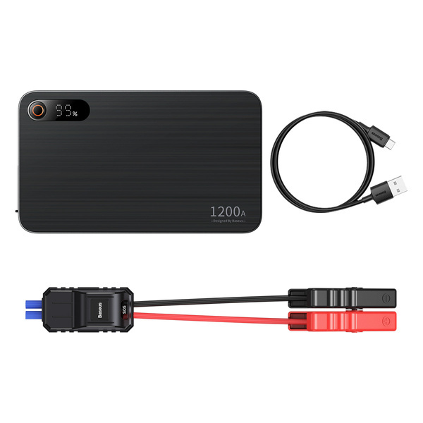 Power Bank starteris BASEUS Super Energy Pro+ Jump Starter 12V 12000mAh 1200A + USB įkroviklis